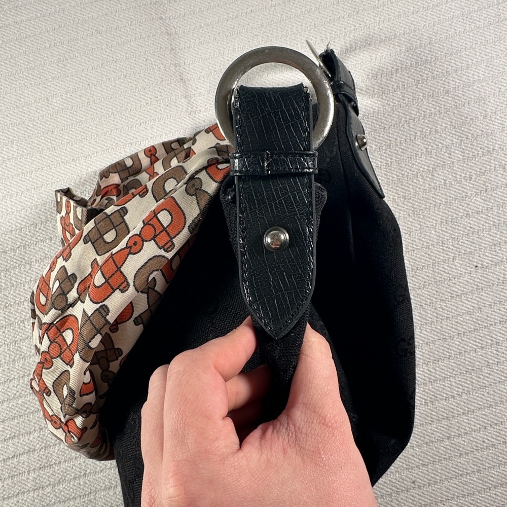 Gucci Black Canvas Hobo with Red and Green Web Stripe - Picture 10 of 16